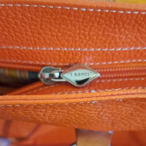 Elegant Orange Leather Tote by [Brand] - Picture 8 of 9